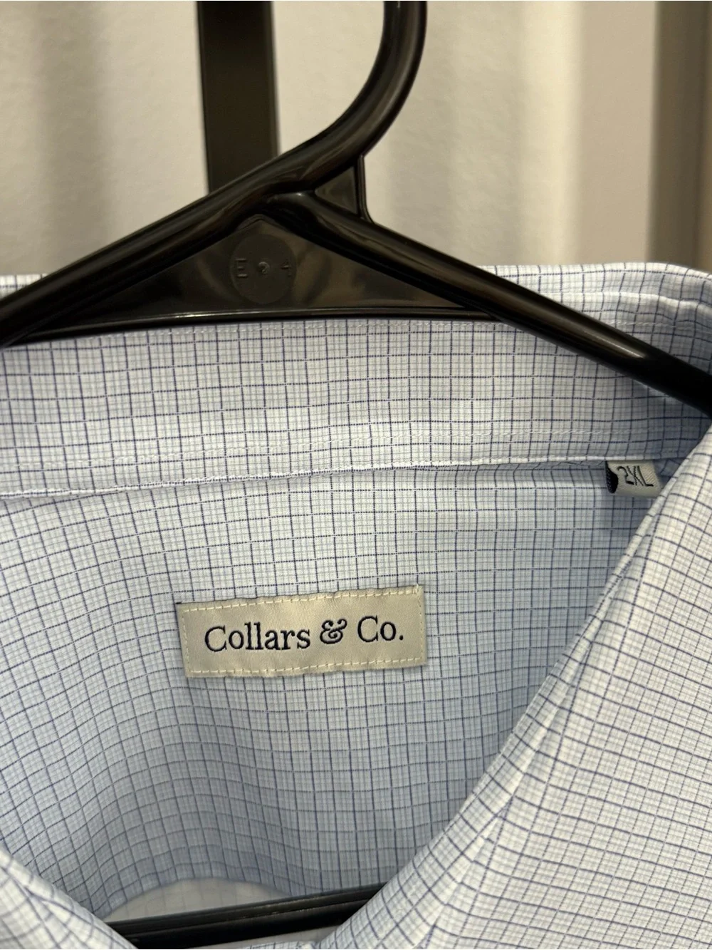 Collars & Co. NWT Apex Performance Dress Shirt - Size 2XL Light Blue Tattersall